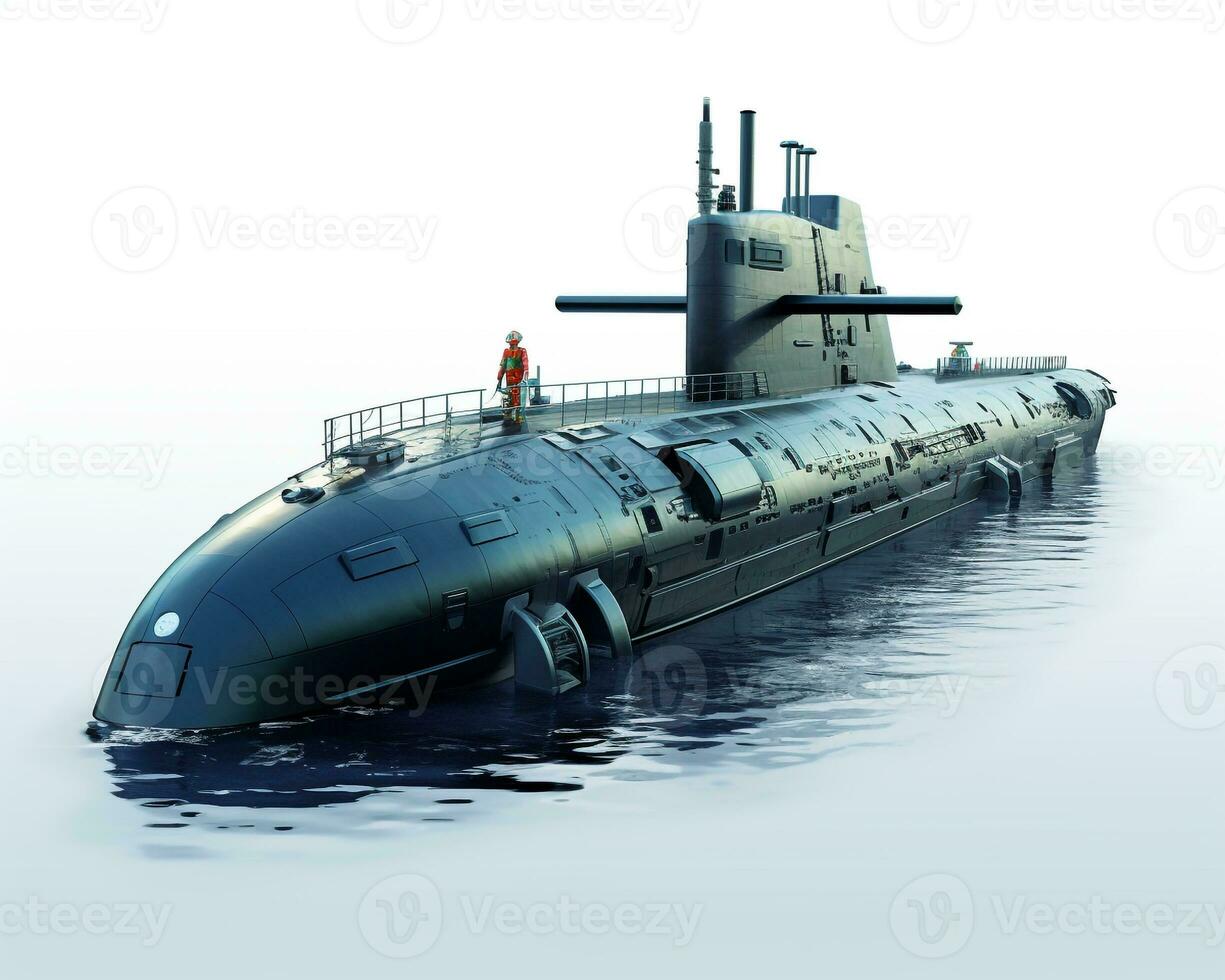 Research Submarine on white background. Generative AI photo
