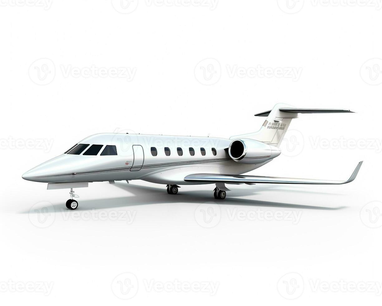 Private Jet on white background. Generative AI photo