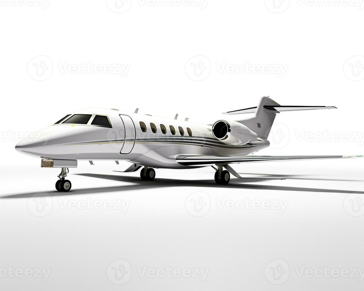 Private Jet on white background. Generative AI photo