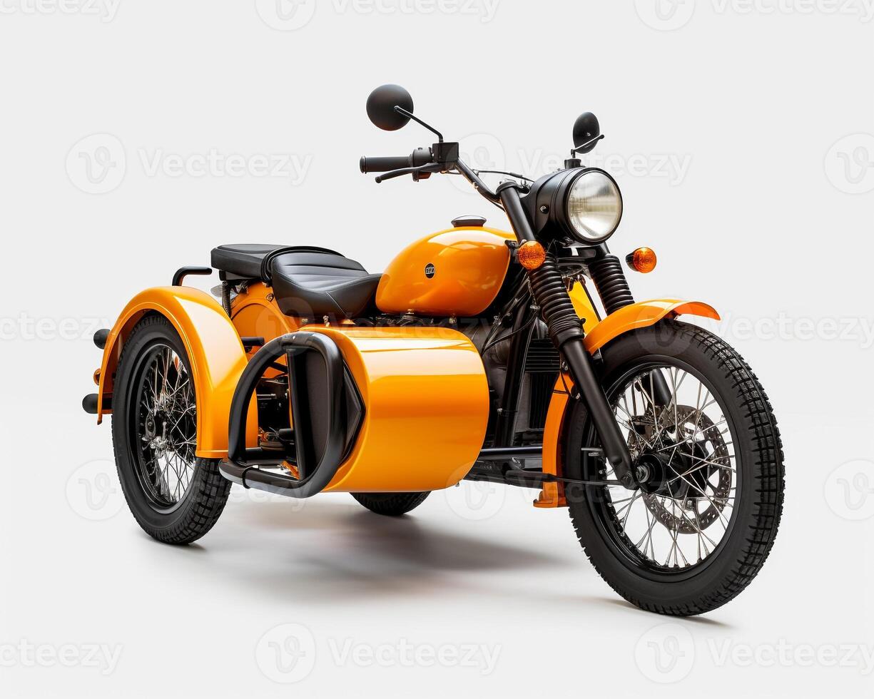 Motorcycle Sidecar on white background. Generative AI photo