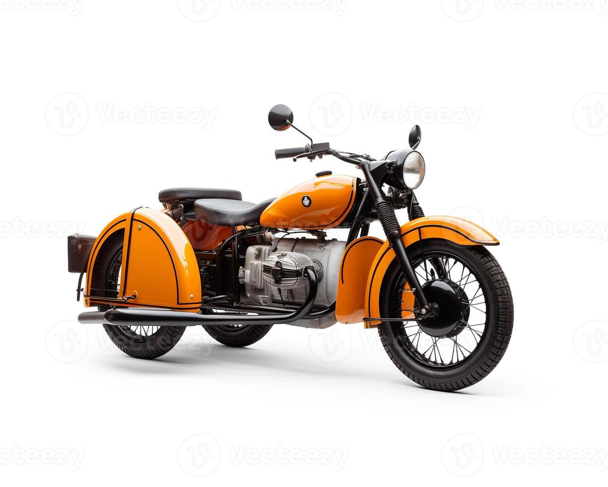 Motorcycle Sidecar on white background. Generative AI photo