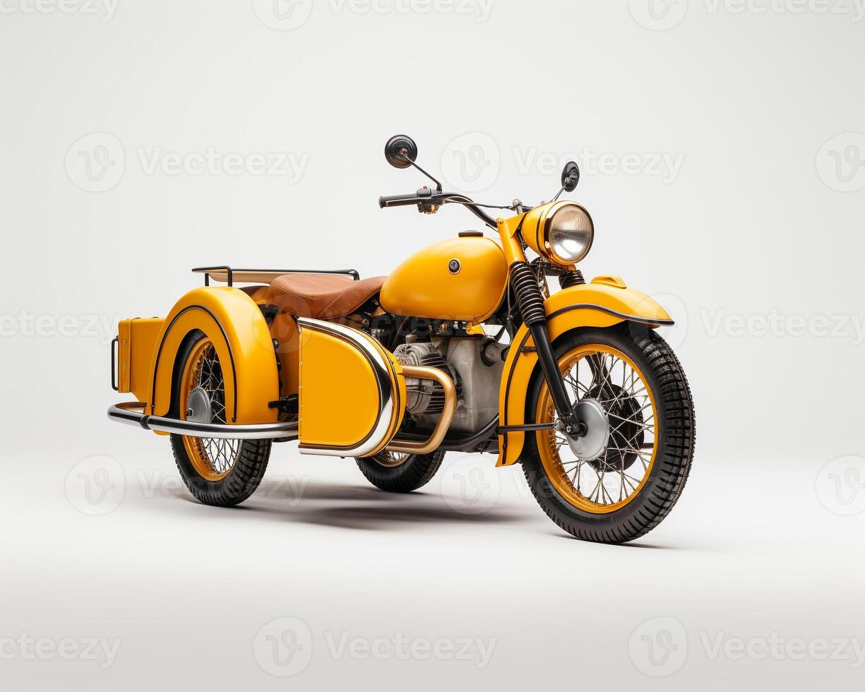 Motorcycle Sidecar on white background. Generative AI photo