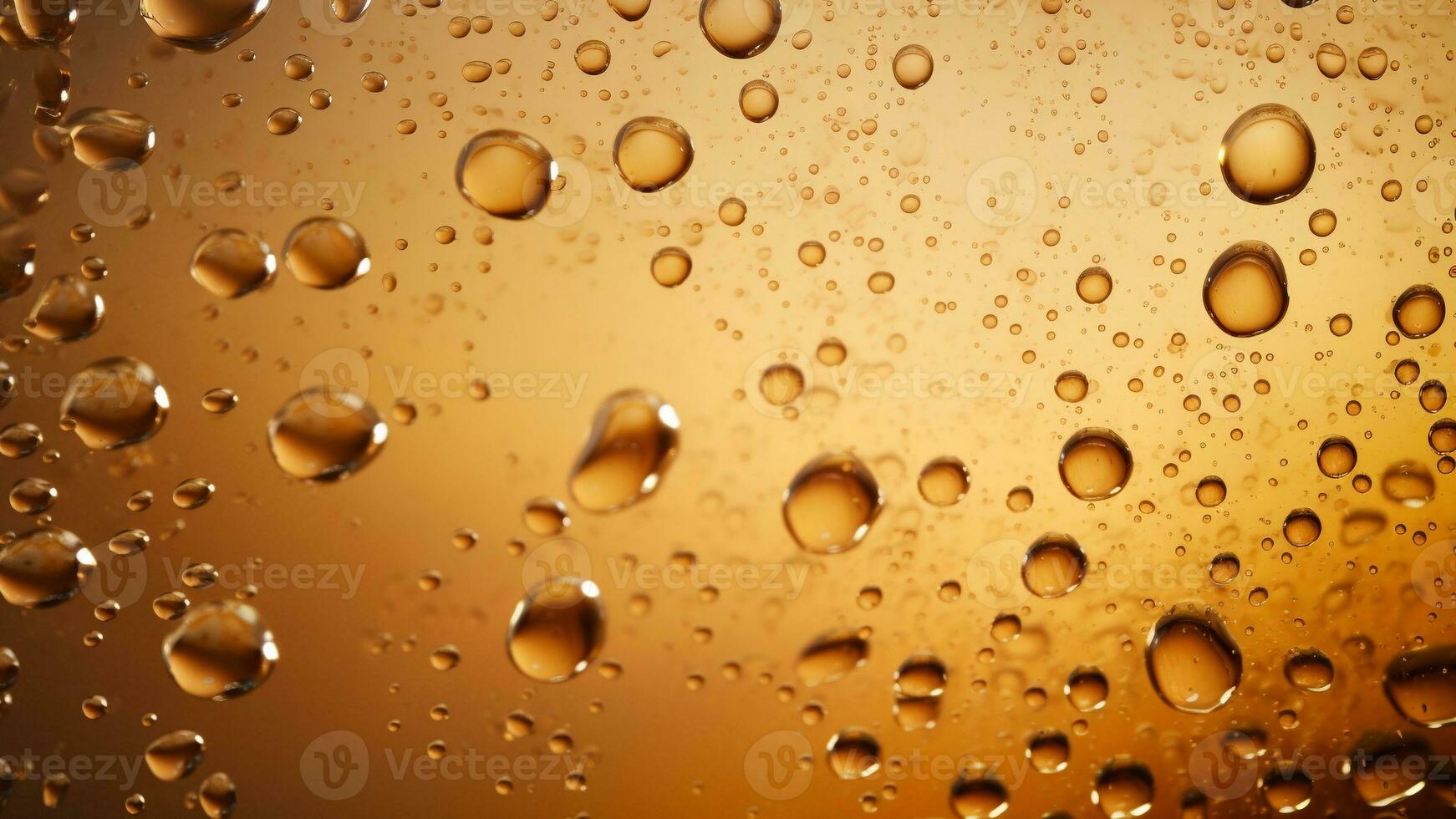 golden beer bubbles water drop background. generative AI photo