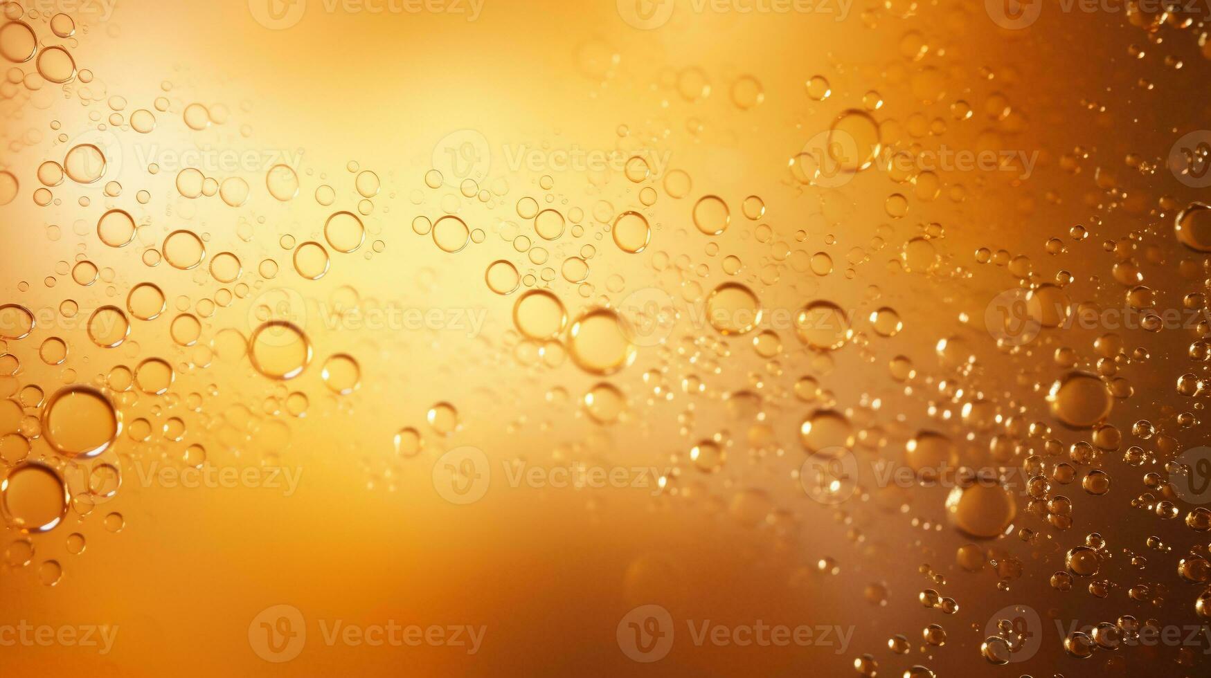 golden beer bubbles water drop background. generative AI photo