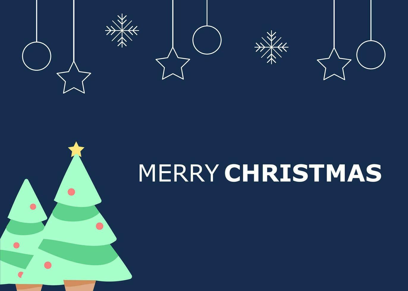 Merry Christmas or Christmas Card or Christmas Greeting Card or Christmas Postcard vector