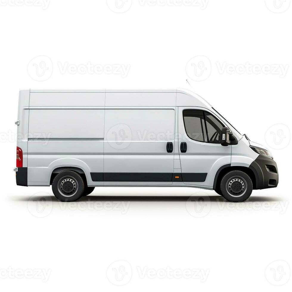 Van on white background. Generative AI photo