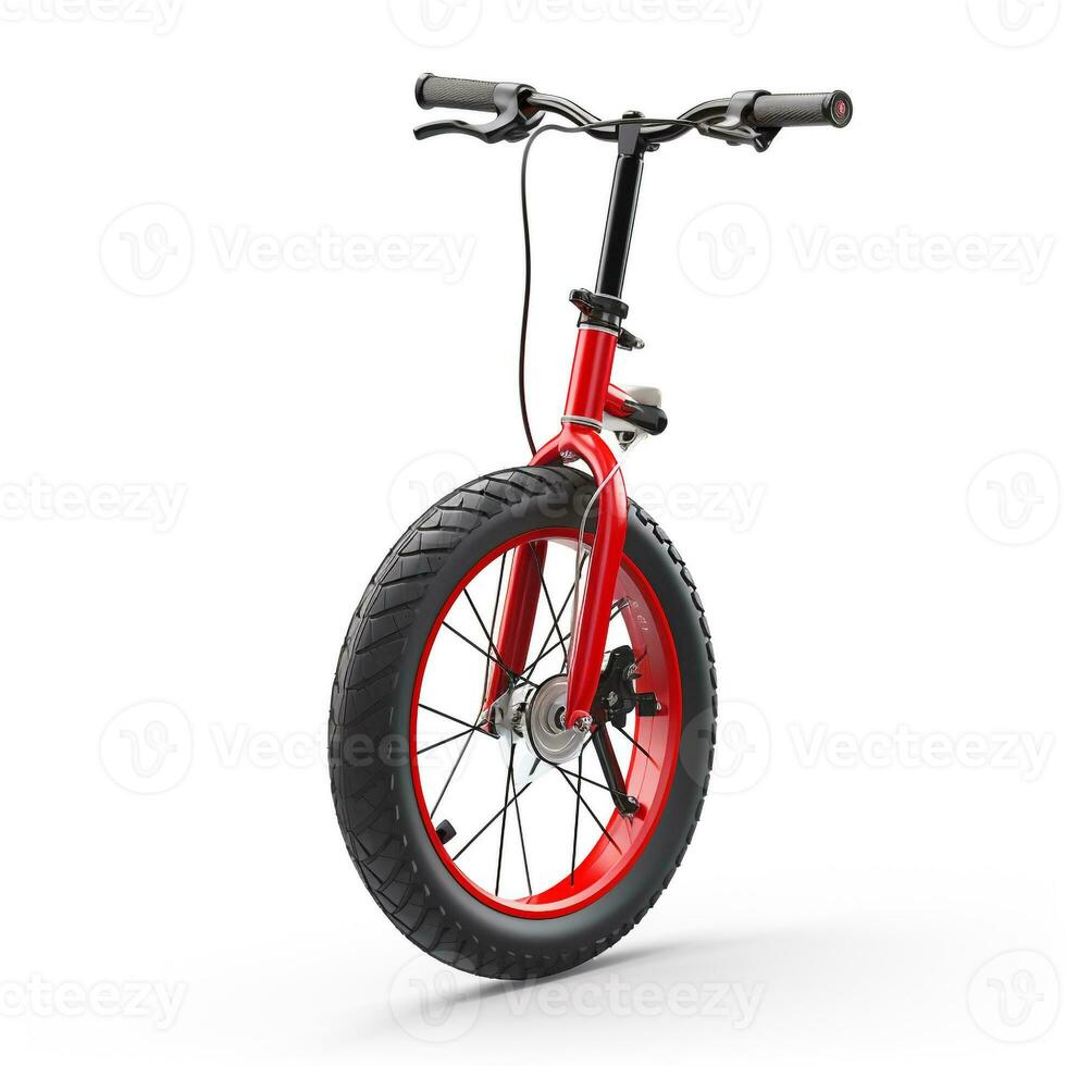 Unicycle on white background. Generative AI photo