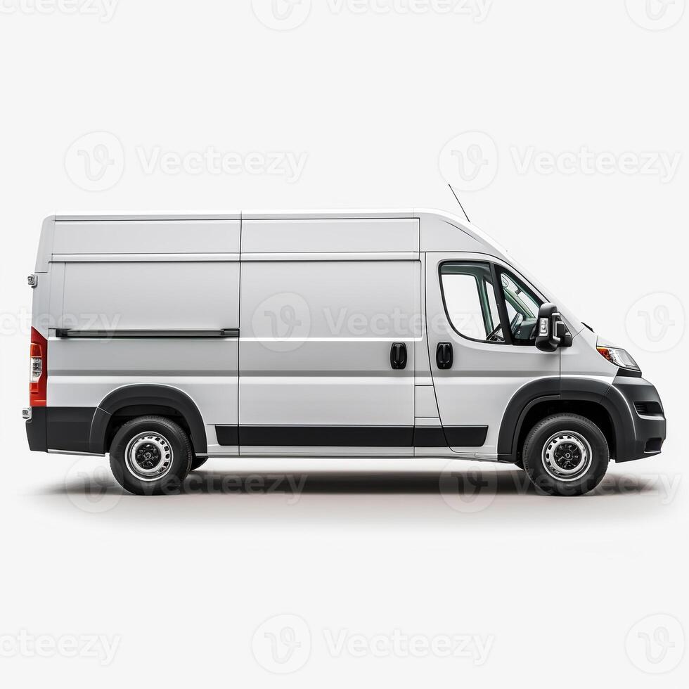 Van on white background. Generative AI photo