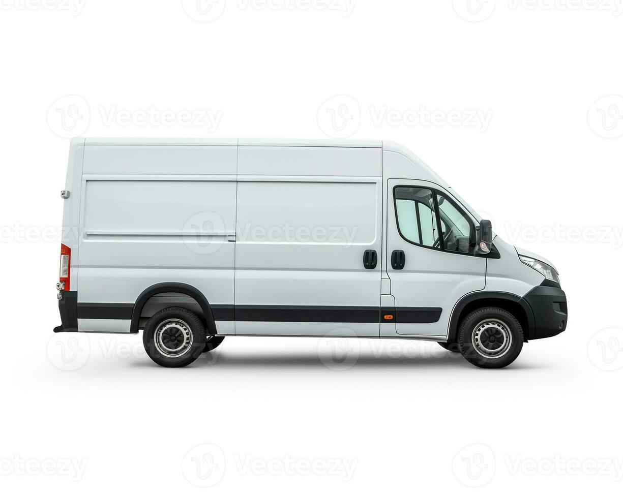 Van on white background. Generative AI photo