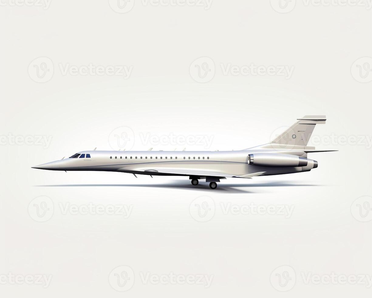 Supersonic Jet on white background. Generative AI photo