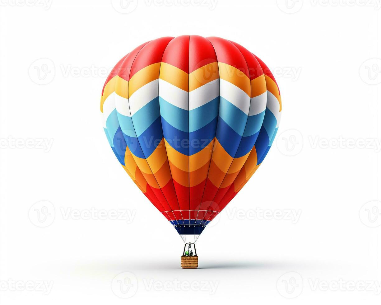 Traditional Hot Air Balloon on white background. Generative AI photo