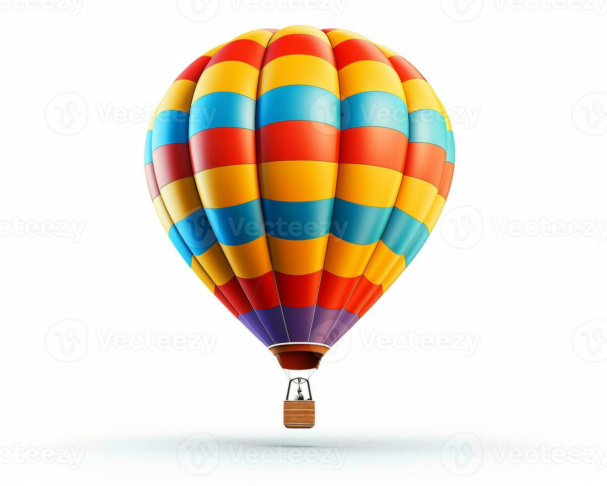 Traditional Hot Air Balloon on white background. Generative AI photo