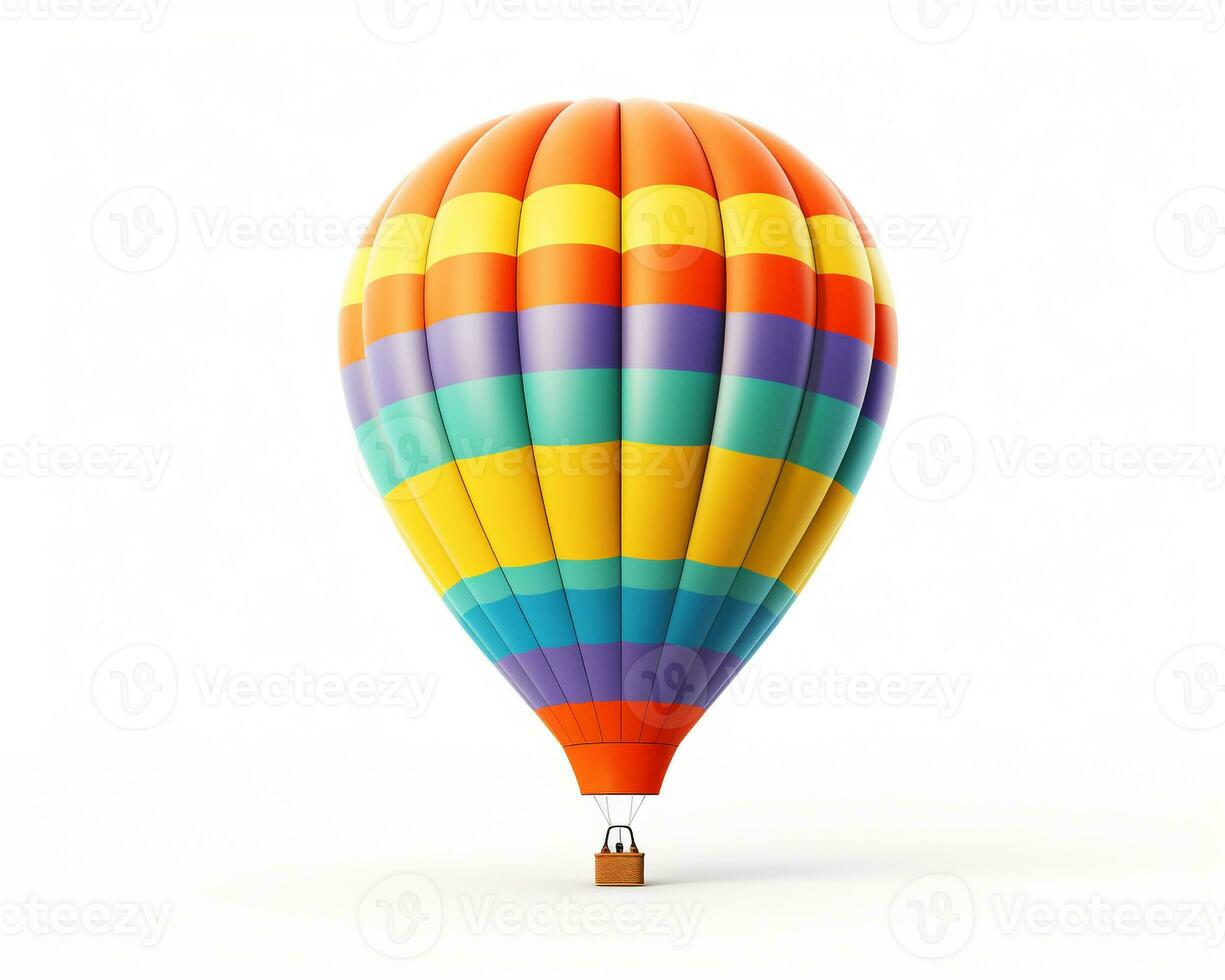 Traditional Hot Air Balloon on white background. Generative AI photo