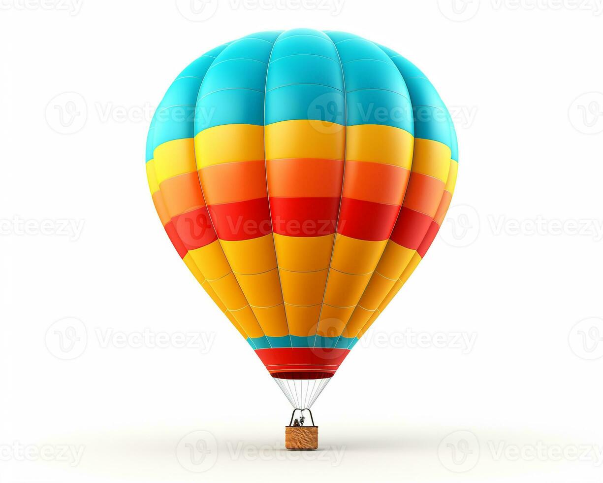 Traditional Hot Air Balloon on white background. Generative AI photo