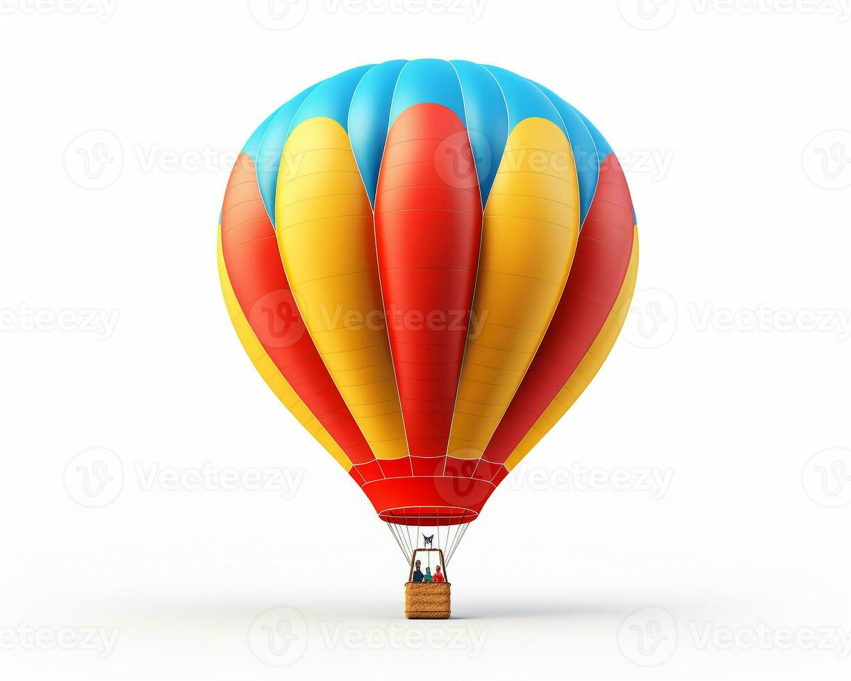 Traditional Hot Air Balloon on white background. Generative AI photo