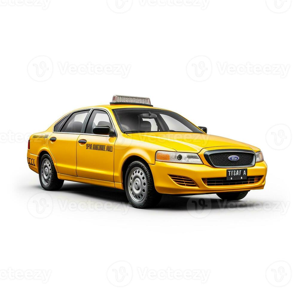 Taxi on white background. Generative AI photo