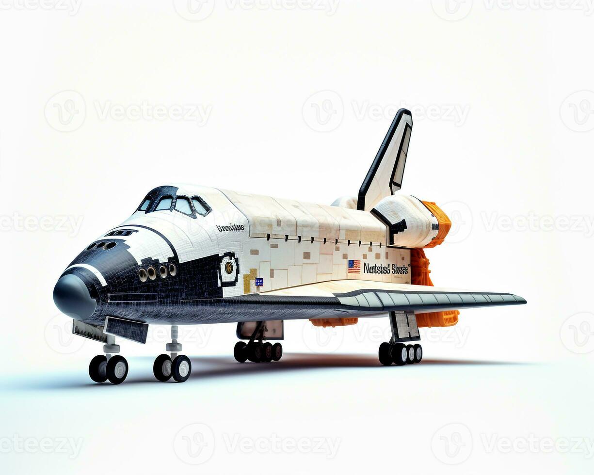 Space Shuttle Endeavour on white background. Generative AI photo