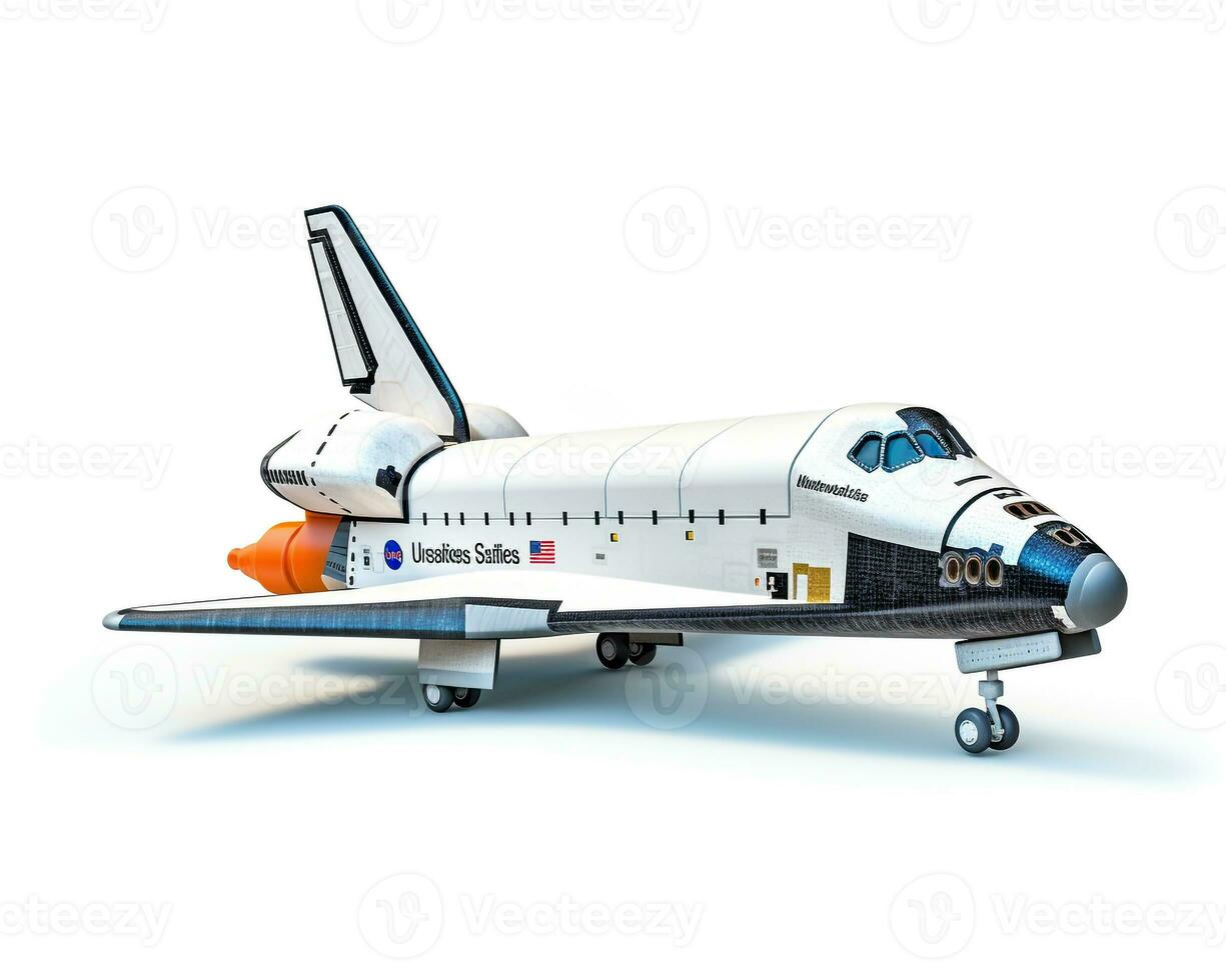 Space Shuttle Endeavour on white background. Generative AI photo