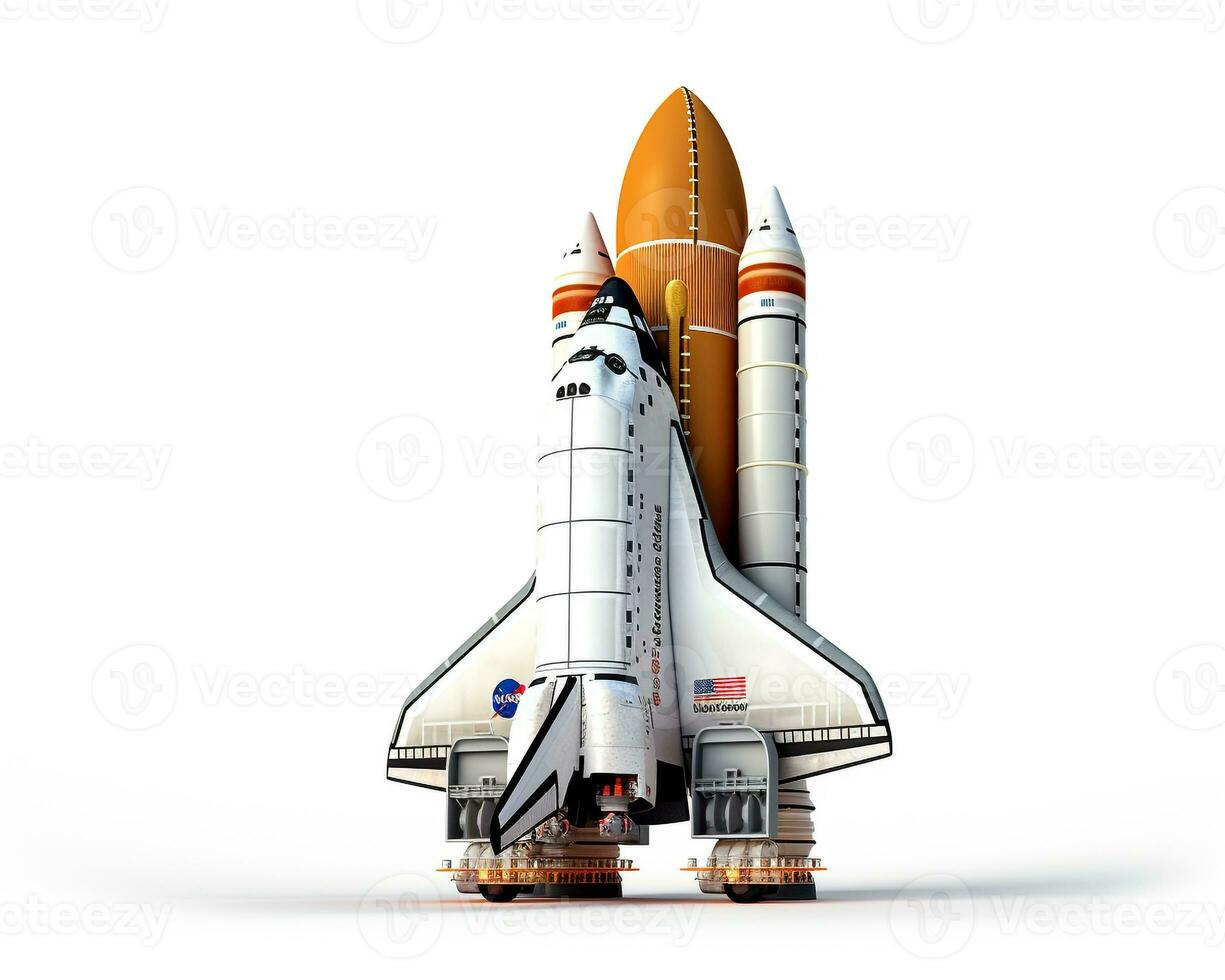 Space Shuttle Columbia on white background. Generative AI photo