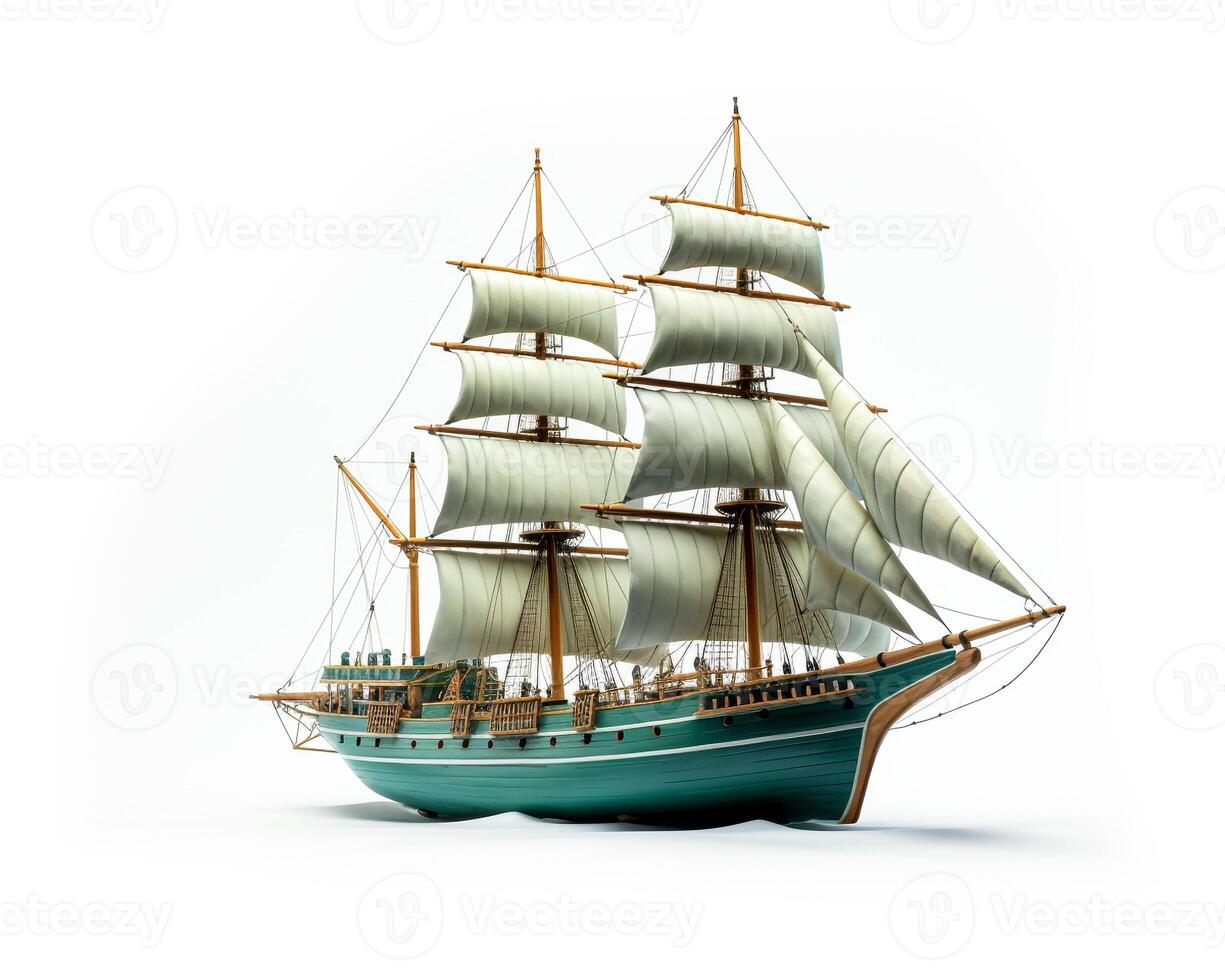 Ship on white background. Generative AI photo