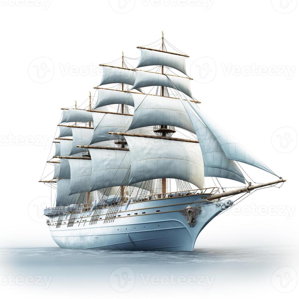 Ship on white background. Generative AI photo