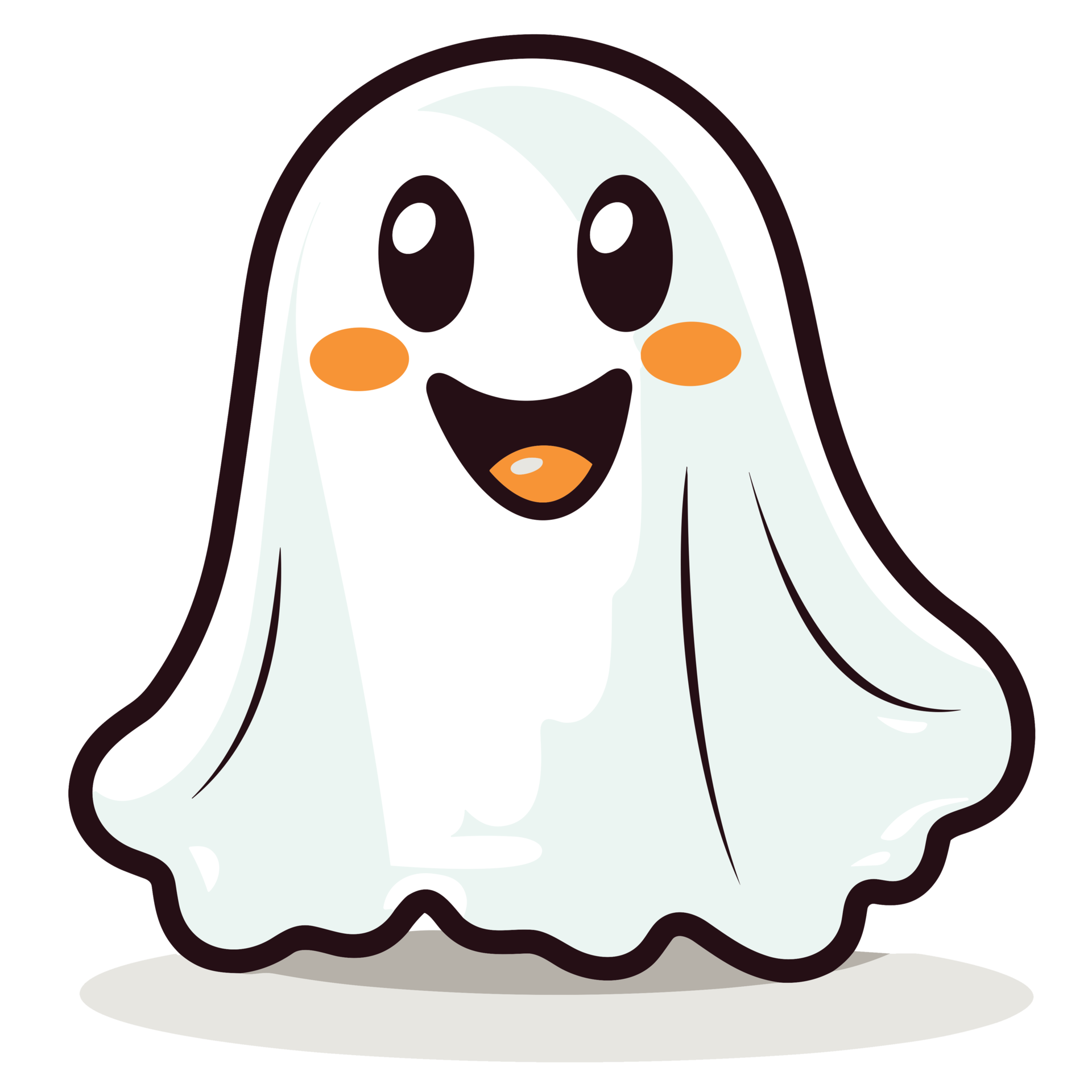 Beautiful Cute Halloween Ghost - Ai Generative 32874095 PNG