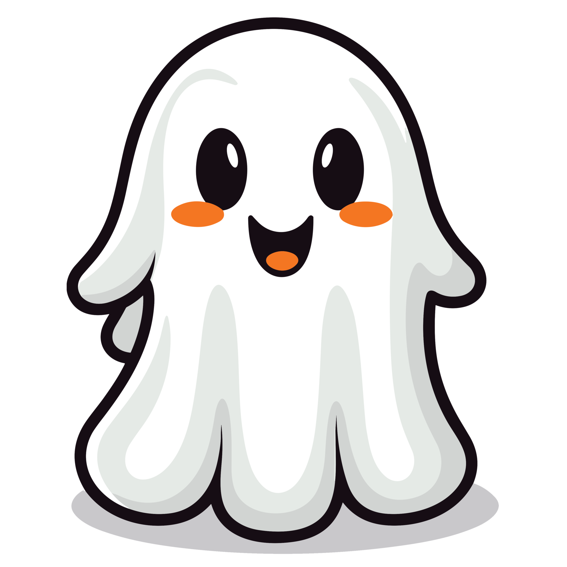 Beautiful Cute Halloween Ghost - Ai Generative 32874099 PNG