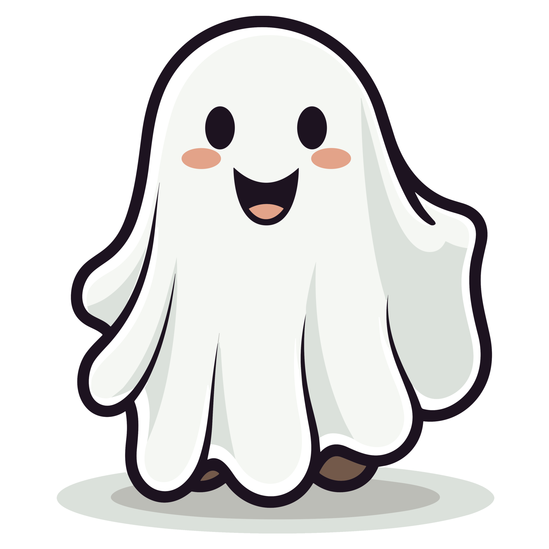 Beautiful Cute Halloween Ghost - Ai Generative 32874100 PNG