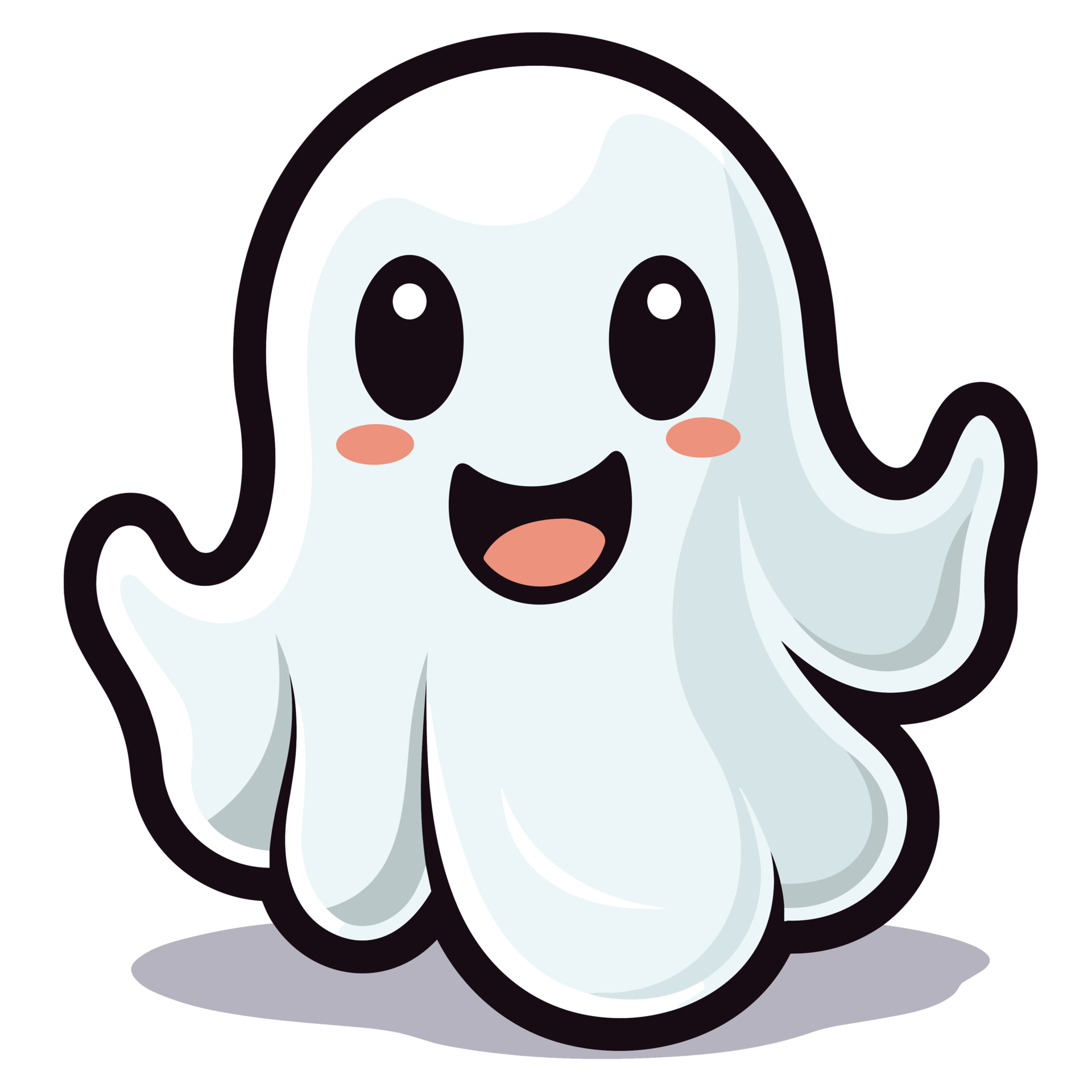 Beautiful Cute Halloween Ghost - Ai Generative 32874101 PNG