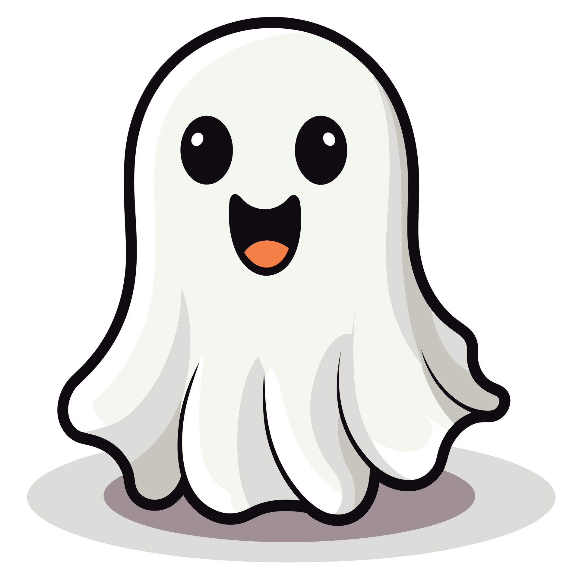 Beautiful Cute Halloween Ghost - Ai Generative 32874115 PNG