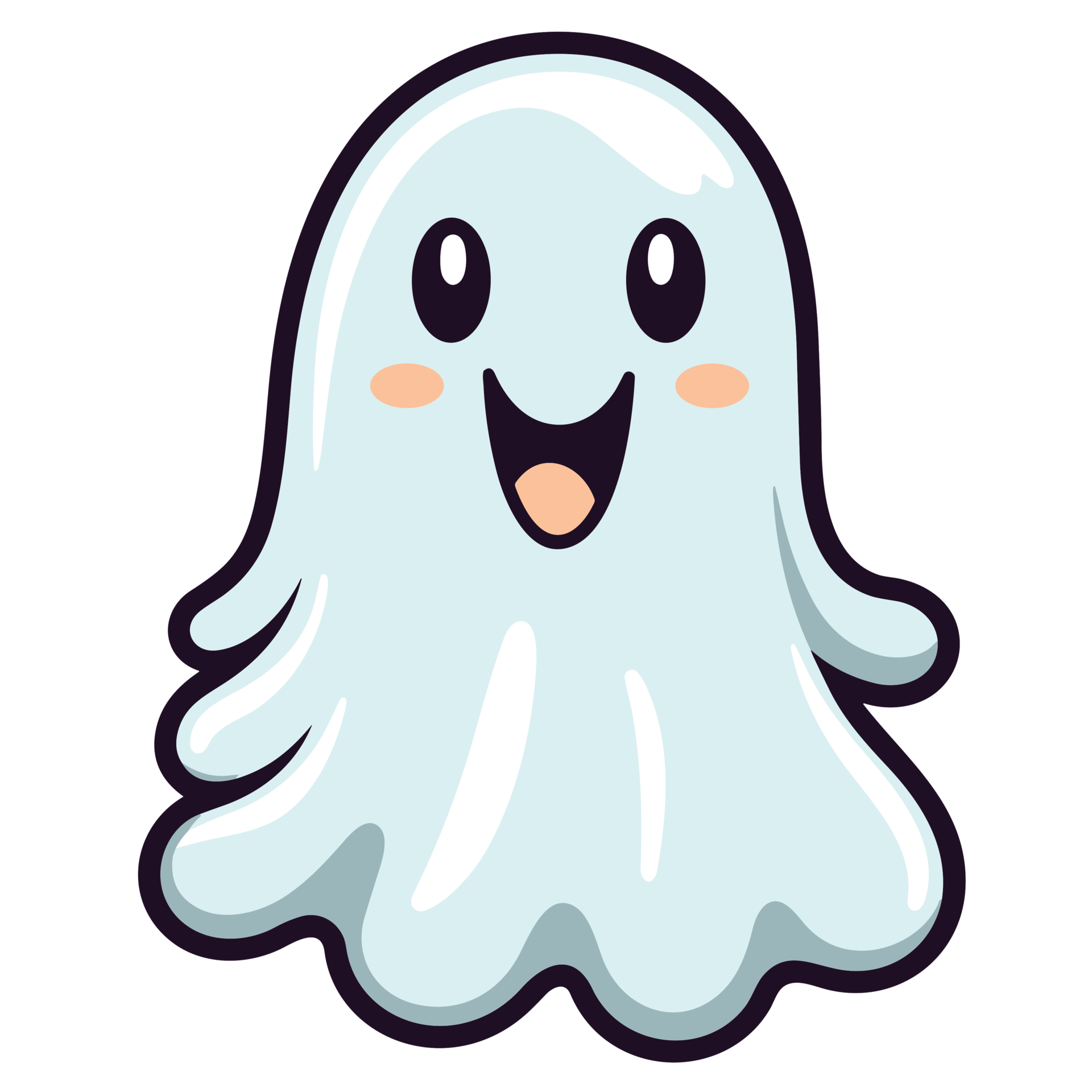 Beautiful Cute Halloween Ghost - Ai Generative 32874116 PNG