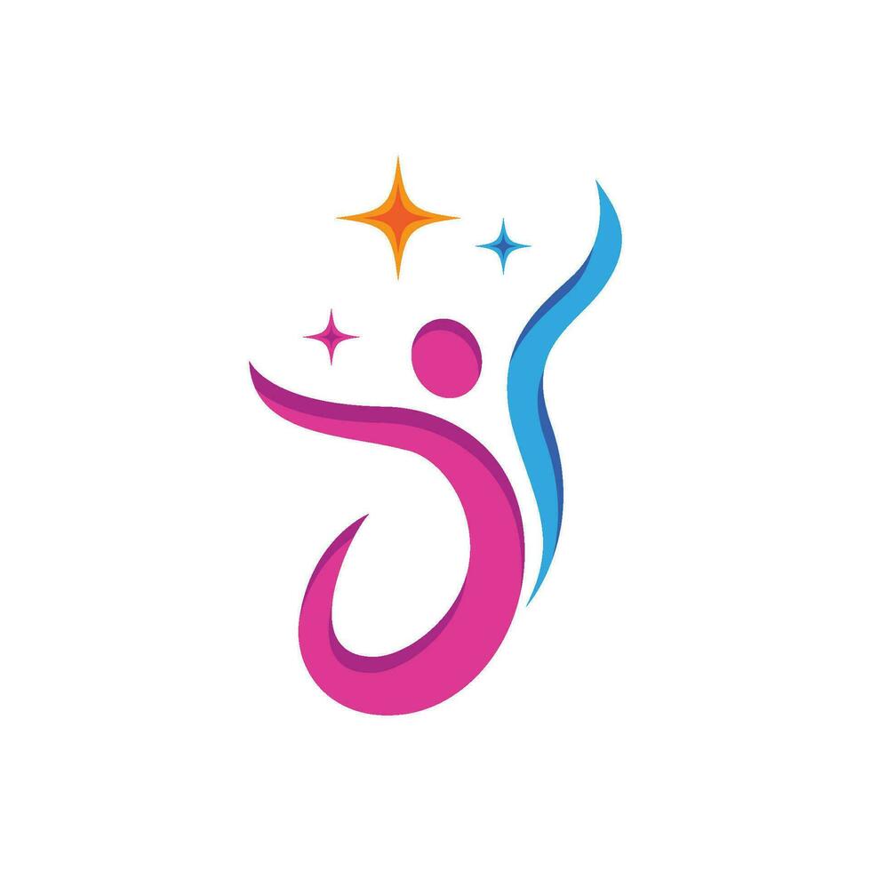 Human character logo sign vector