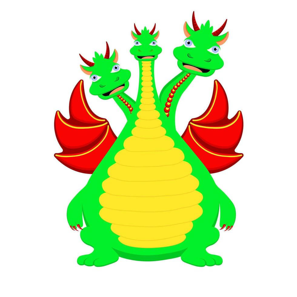Serpent Gorynych is a fairy tale character of Slavic fairy tales. Three headed dragon vector