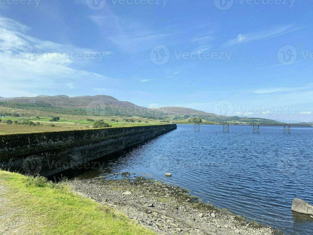 A view of the North Wales Countryside near Mount Snowden on a sunny day photo