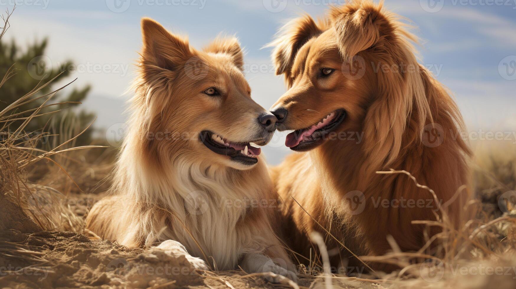 foto de conmovedor dos zorse con un énfasis en expresión de amor. generativo ai