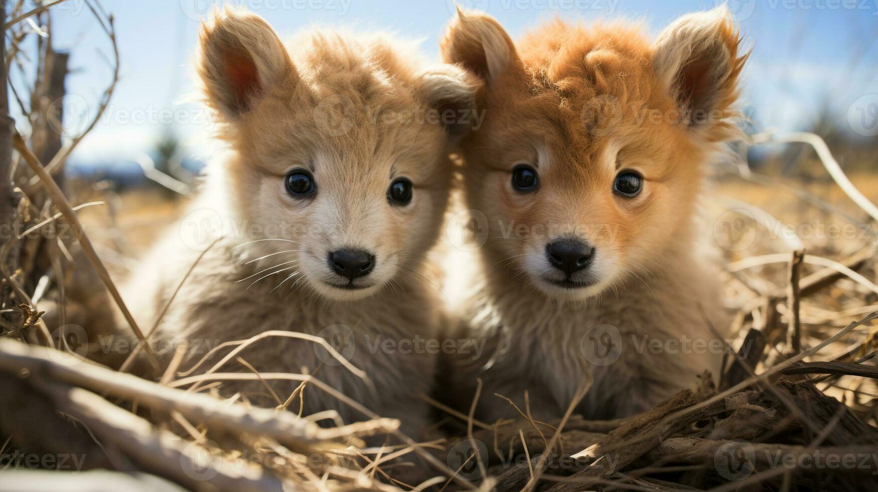 photo of heart-melting two Zorses with an emphasis on expression of love. Generative AI