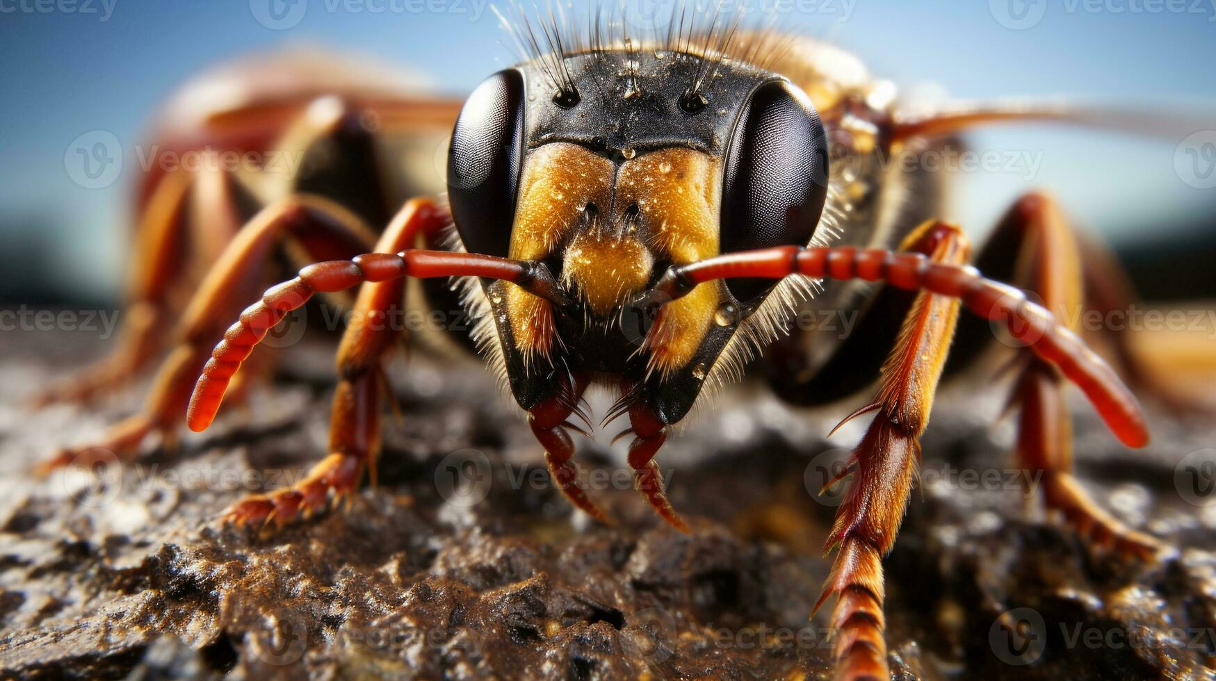 photo of heart-melting two Wasps with an emphasis on expression of love. Generative AI