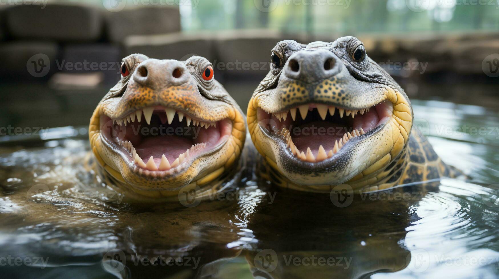 foto de conmovedor dos tortugas con un énfasis en expresión de amor. generativo ai