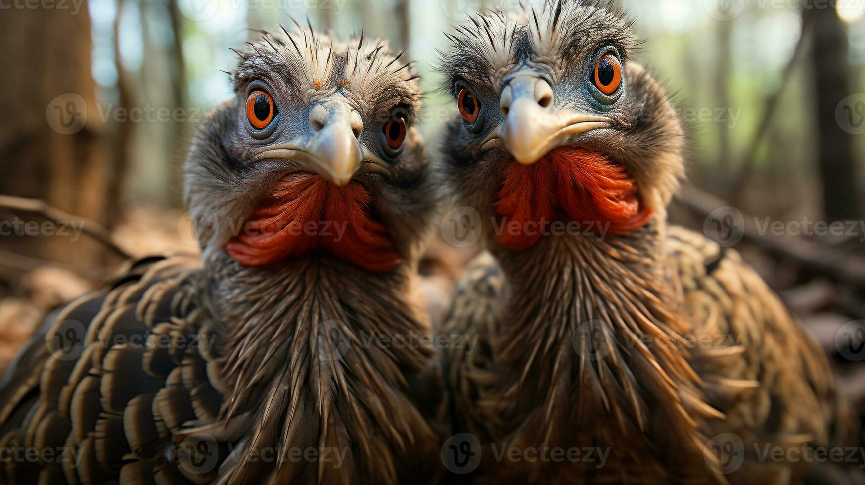 photo of heart-melting two Turkeys with an emphasis on expression of love. Generative AI