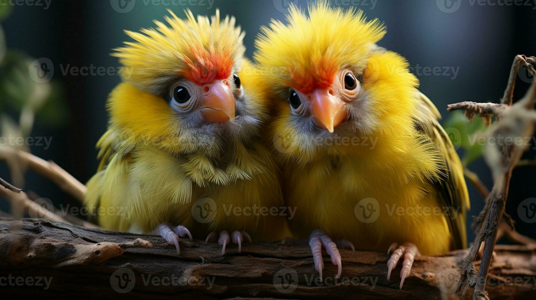 photo of heart-melting two Squirrel Monkeys with an emphasis on expression of love. Generative AI