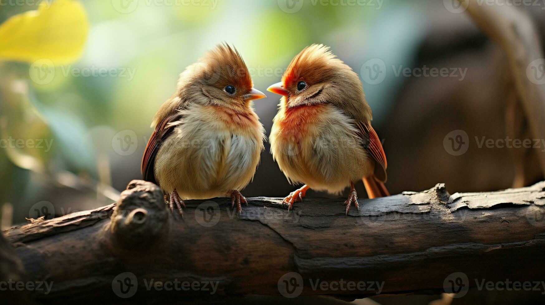 photo of heart-melting two Nightingales with an emphasis on expression of love. Generative AI