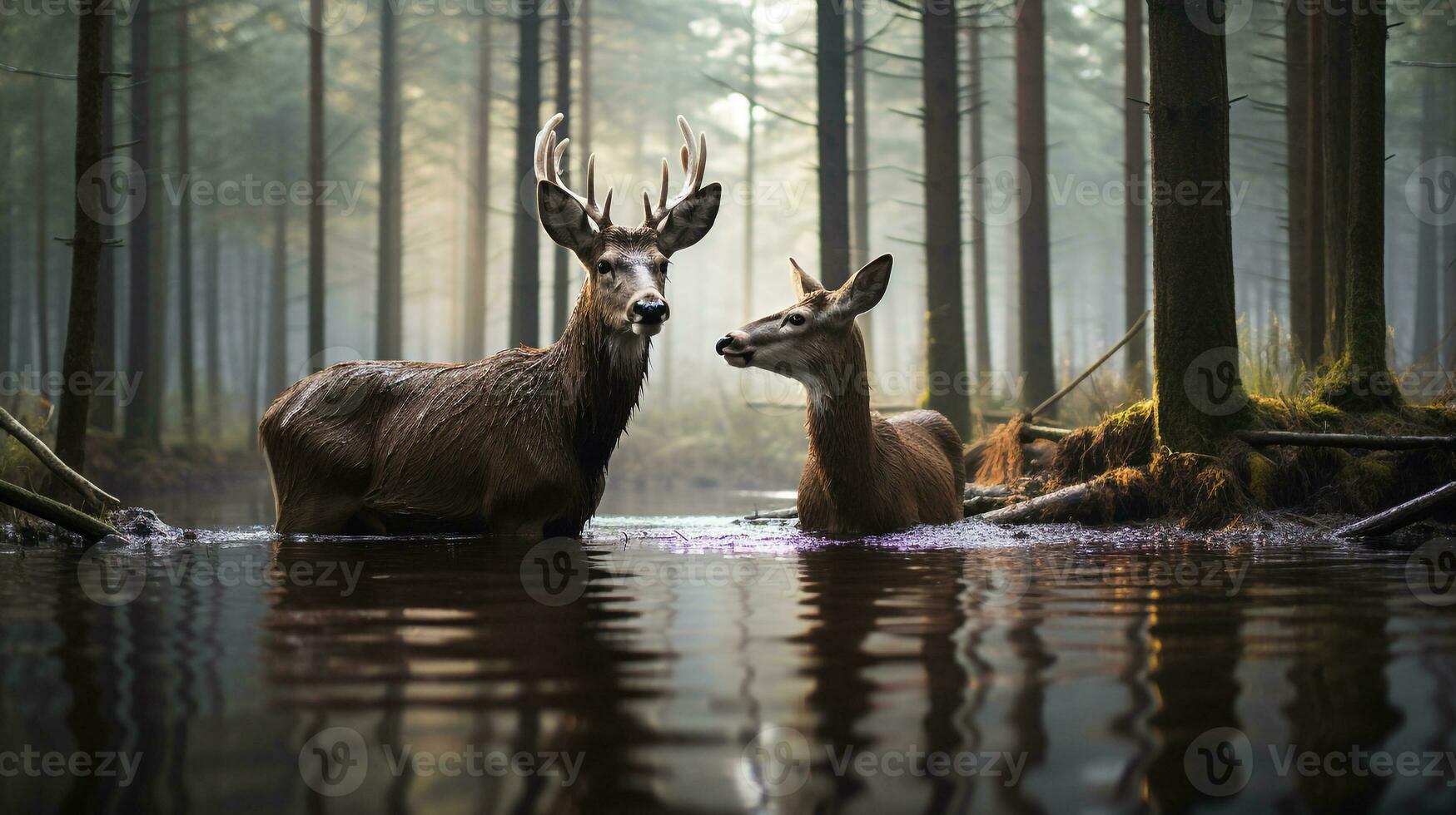 foto de conmovedor dos alces con un énfasis en expresión de amor. generativo ai