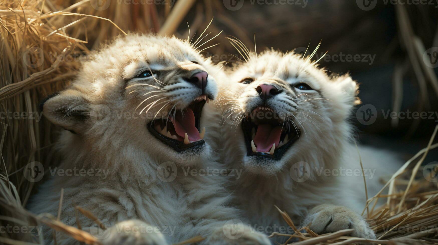 photo of heart-melting two Lynxs with an emphasis on expression of love. Generative AI