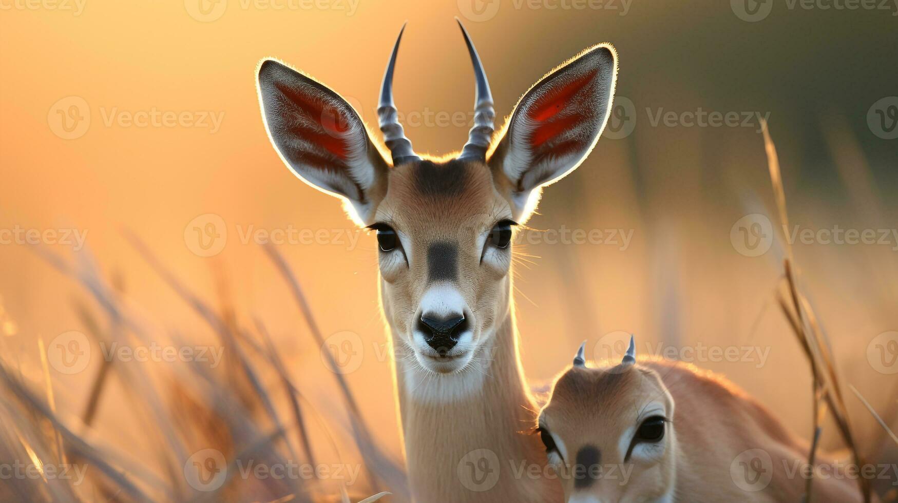 foto de conmovedor dos impalas con un énfasis en expresión de amor. generativo ai