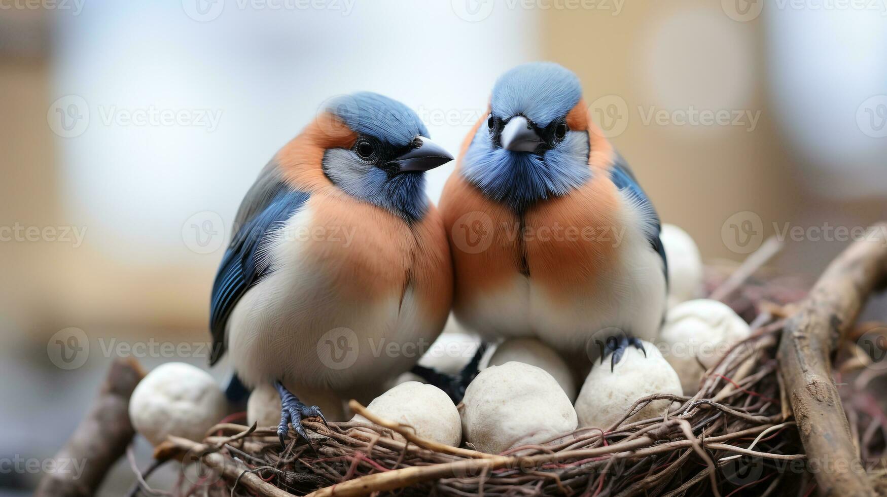 photo of heart-melting two Jays with an emphasis on expression of love. Generative AI