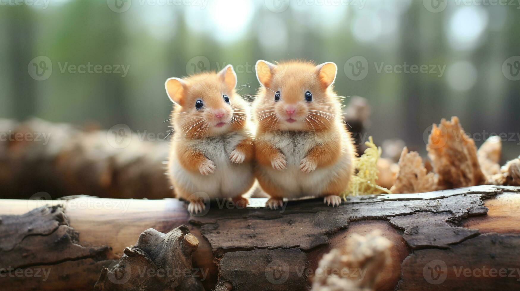 photo of heart-melting two Hamsters with an emphasis on expression of love. Generative AI