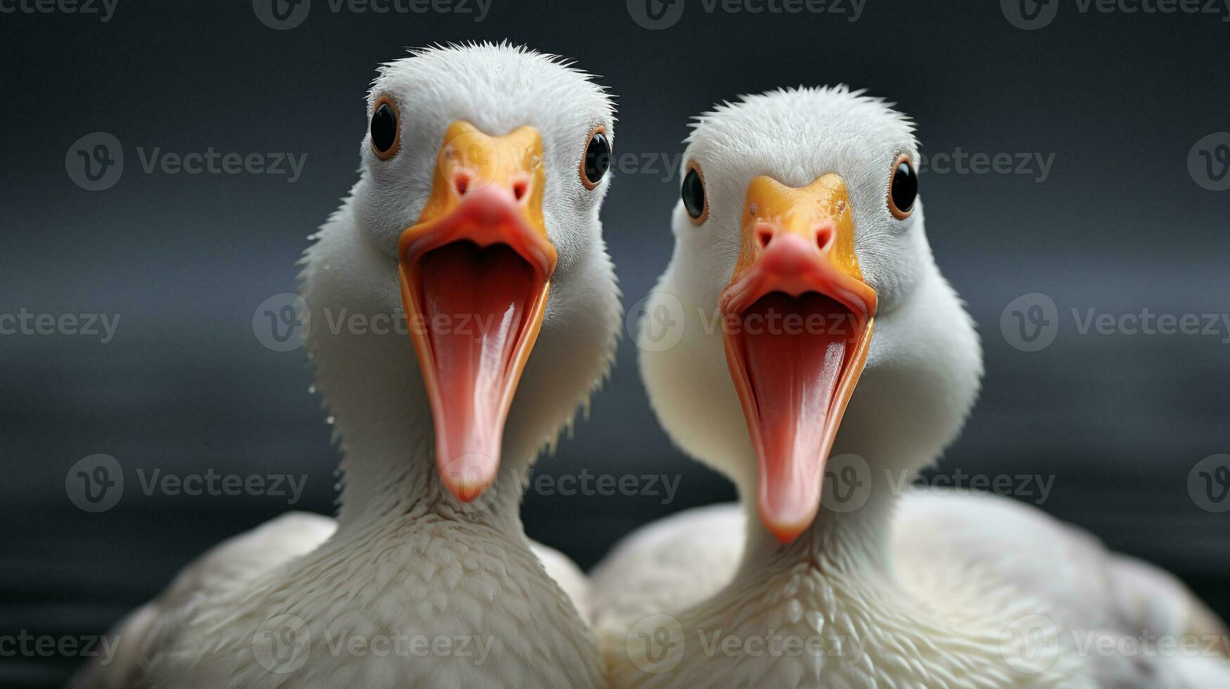 photo of heart-melting two Gooses with an emphasis on expression of love. Generative AI