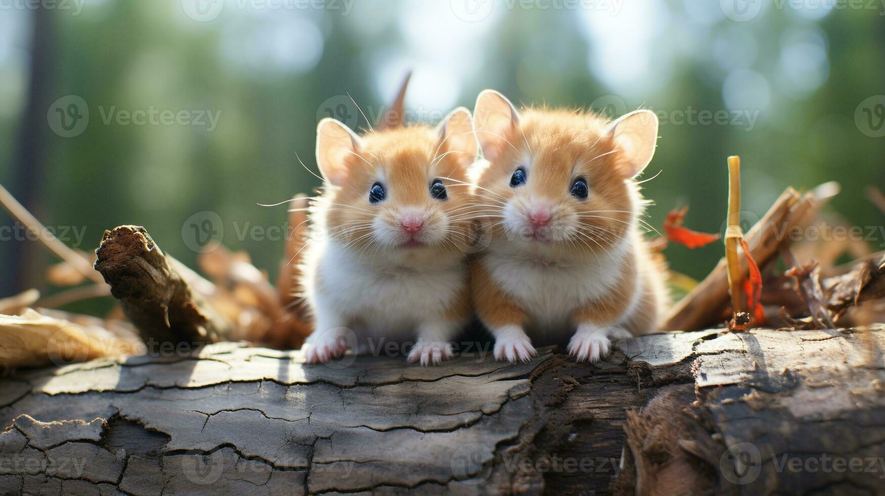 photo of heart-melting two Hamsters with an emphasis on expression of love. Generative AI