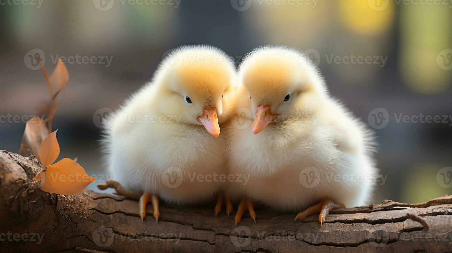 photo of heart-melting two Geese with an emphasis on expression of love. Generative AI