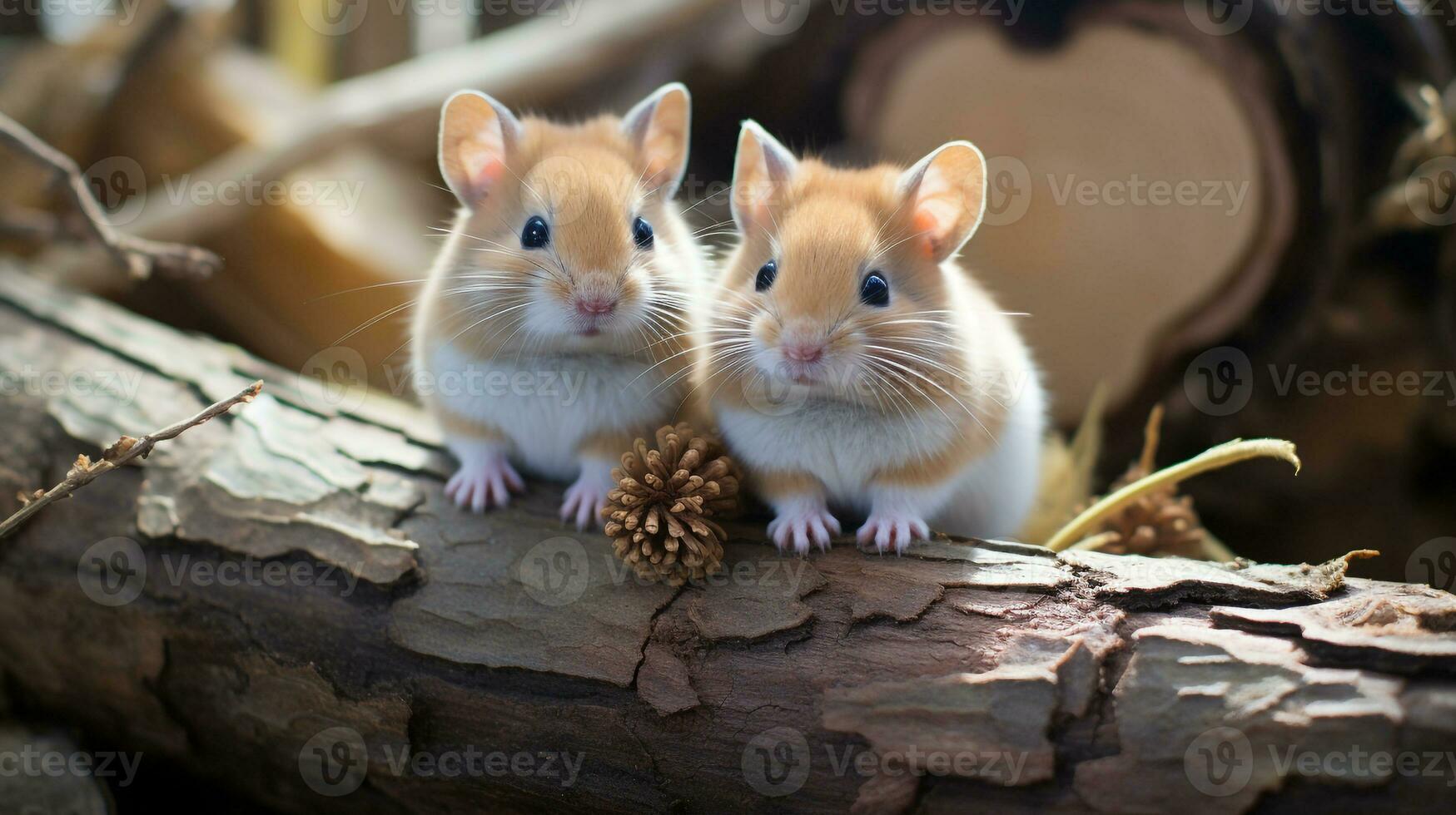 photo of heart-melting two Gerbils with an emphasis on expression of love. Generative AI